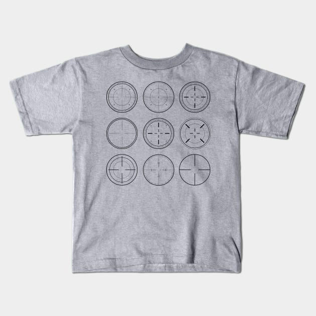 Sniper Scope Targets Kids T-Shirt by LironPeer